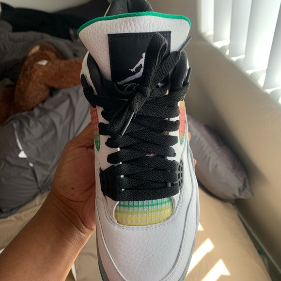 Jordan 4 Retro Lucid Green Rasta (Womens) - Picture 3 of 4